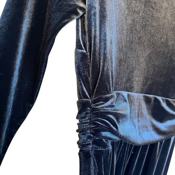 NWT Boden Abigail Velvet Midi Dress Black Long Sleeve Witchy Office Holiday 6 - Picture 6 of 7